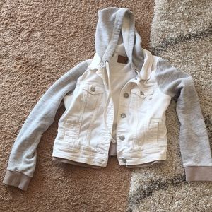 American Eagle White Jean Jacket Size S